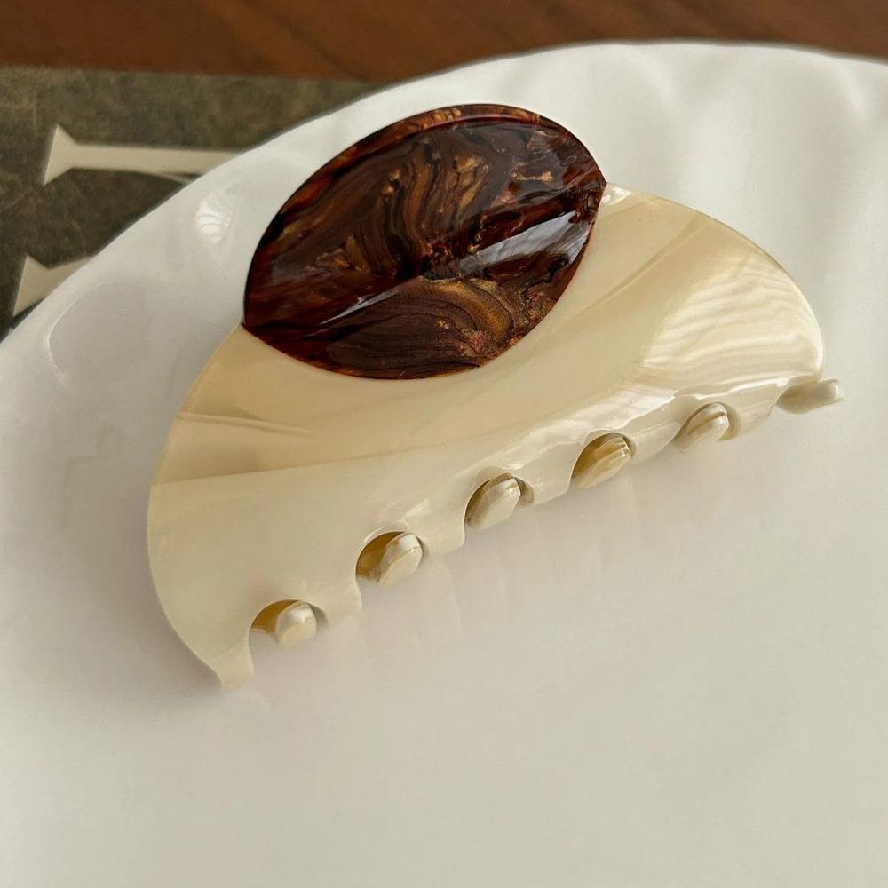 Gradient Acetic Acid Shark Clip Acrylic Retro Hair Carb Clip Fashion Half-circle Hair Claw  Women