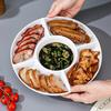 Reusable Round Divided Food Storage Tray BPA-Free Plastic Portable Dinner Plate for Diet Control Meal Prep