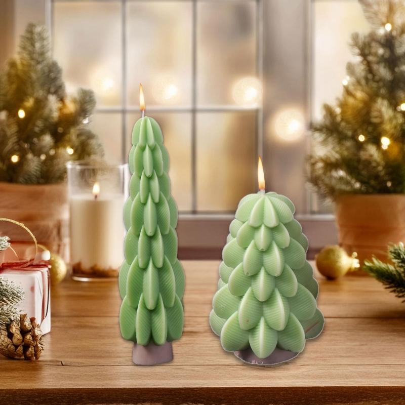 Christmas Tree Shape Silicone Mold for Making Candle Soap Christmas Pillar Candle Silicones Mould For Holiday Decoration
