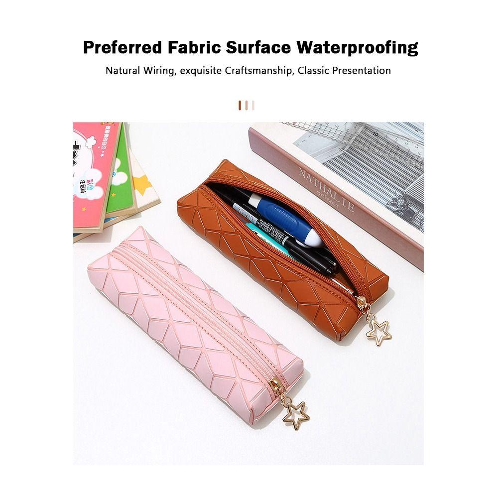 Portable Pen Bag PU Leather Stationery Storage Bag New Stationery Organizer  Students Gift