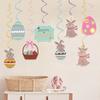 DIY Easter Party Decorations Easter Egg Swirl Banner Hanging Ornaments for 8pcs Festive Decorations