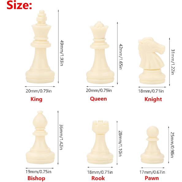 Standard Chess Pieces, International 32 Standard Chess Game Pieces Set Chess Pieces Replacement Tournament Chessmen Replacement Pieces Gift