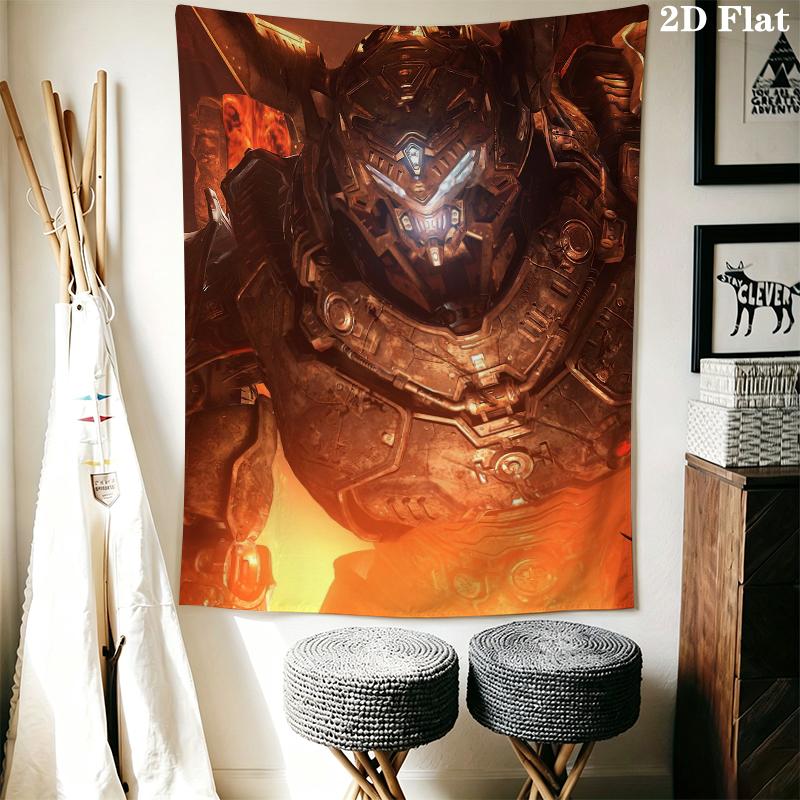 Doom Wall Tapestry Aesthetic Wall Hanging Printed Fabric Blanket Decorative Tapestries for Bedroom Living Room Home Decor