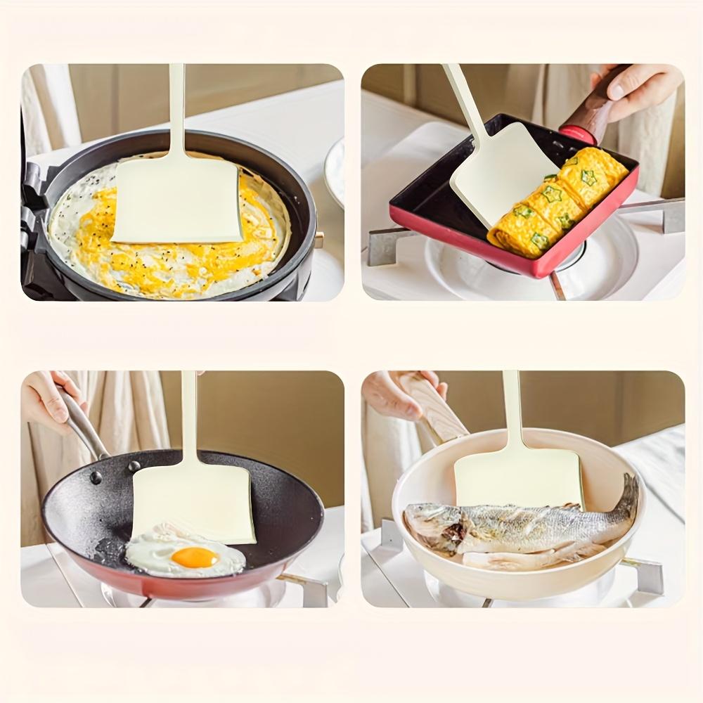 1 Pc Heat Resistant Silicone Spatula, Wide Nonstick Turner for Eggs, Pizza, Steak, Fish and Pancakes, Cooking and Baking