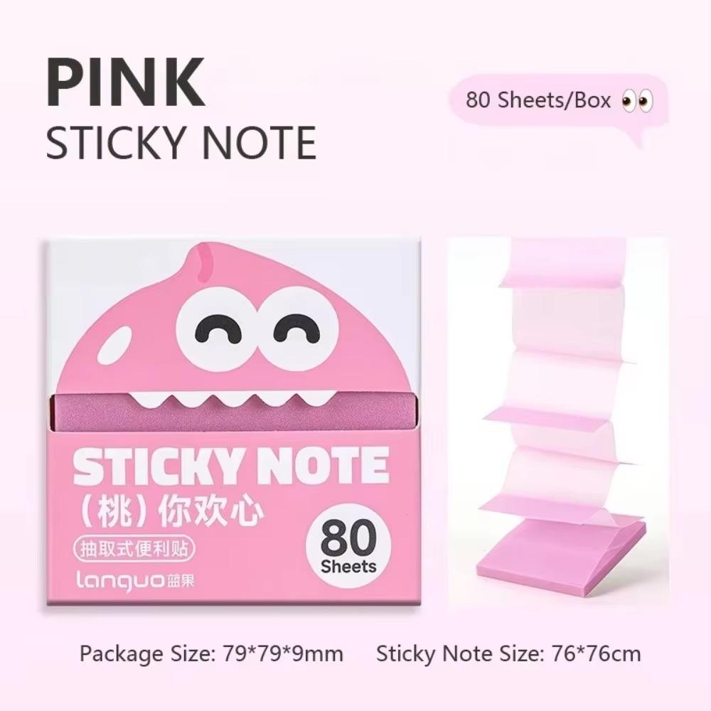 Kawaii Pull-out Sticky Notes Pearlescent Square Writing Pad Portable Cartoon Notepads Office