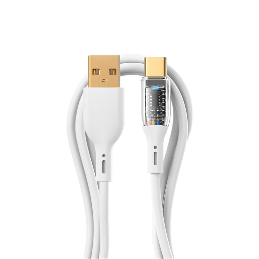 66w Transparent Data Cable Compatible For Huawei 1m Type-c 6a Super Fast Charging Pd Charger Cable With Light