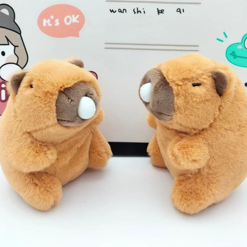 1-20PCS Spit Bubble Capybara Plush Keychain Capybara Pendant Plush Toy Bag Pendant Doll Gift Pendant Cute Car Keychain