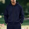 Men's Plus Velvet Solid Color Casual Sports Hoodie for Fall/Winter