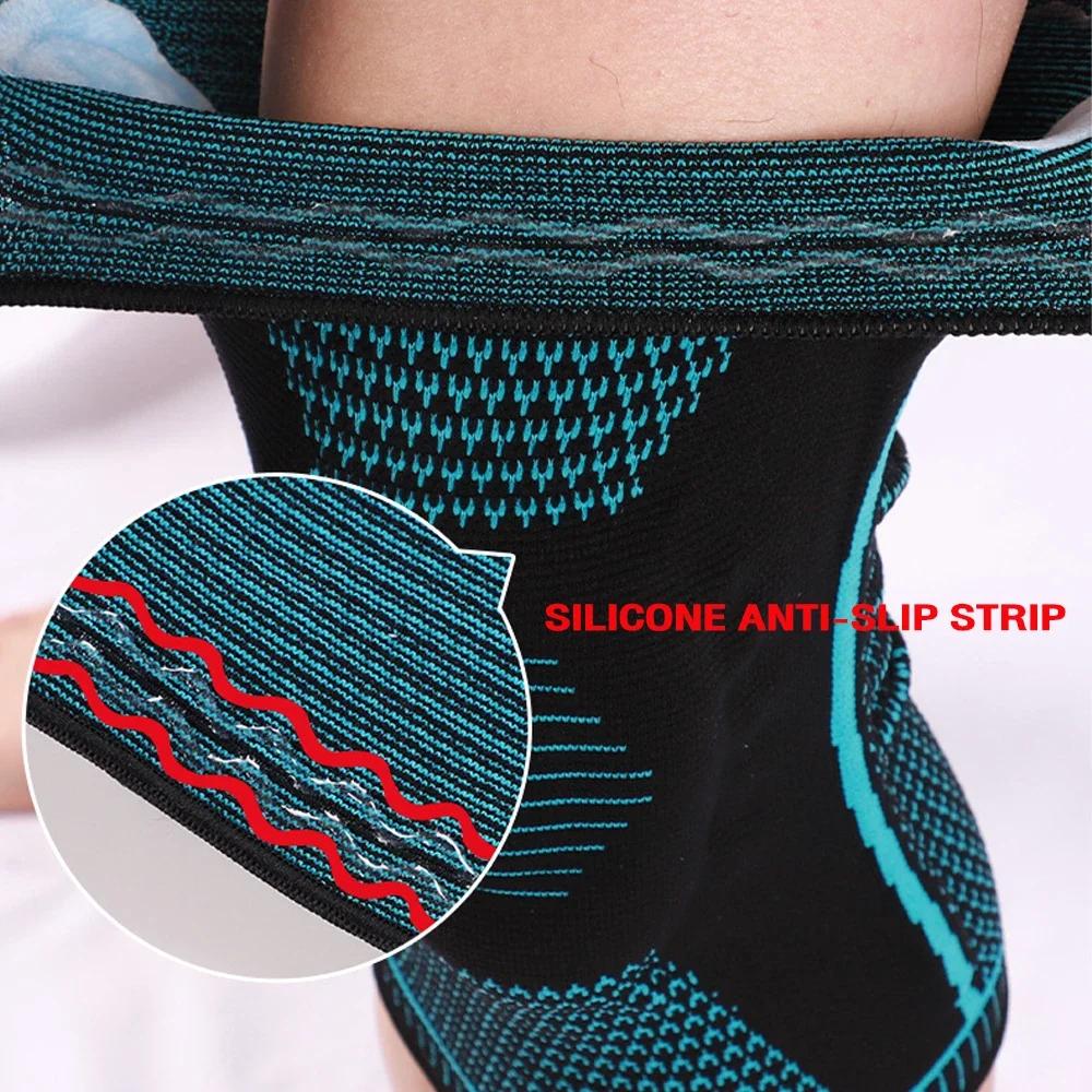 1 szt. Profesjonalne nakolanniki do kompresji stawów, ochraniacz wspierający nakolannik, silikonowa podkładka do sportu, nakolanniki sportowe, orteza sportowa