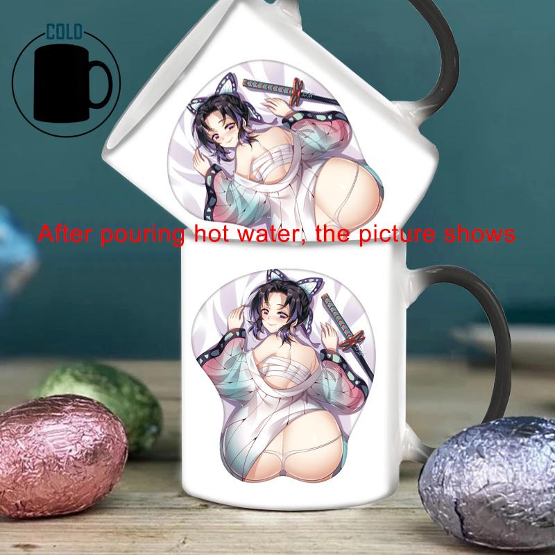 

Полная женщина-воин кружка, меняющая цвет BSKT-094, термочувствительная чашка, оригинальные кружки, кофейные чашки, фарфоровые кружки, бесплатная доставка, индивидуальный заказ 350ml