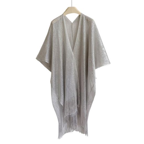 Cover Up Cardigan Metallic Mesh Women Beach Cover Up with Metallic Mesh Fringe Lightweight Breathable Swimsuit Cover