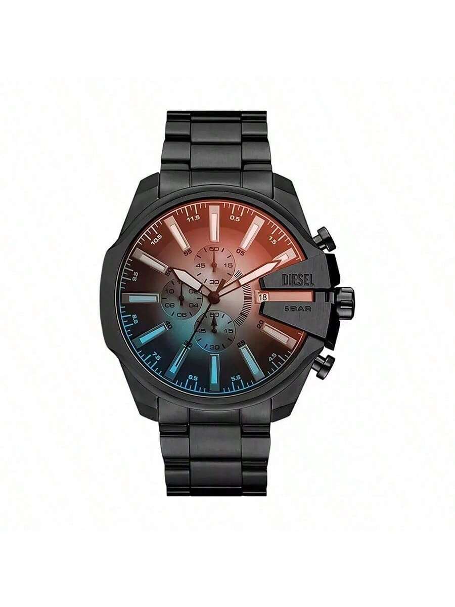Diesel Black Leather Strap Men s Quartz Movement DZ4689 чёрный
