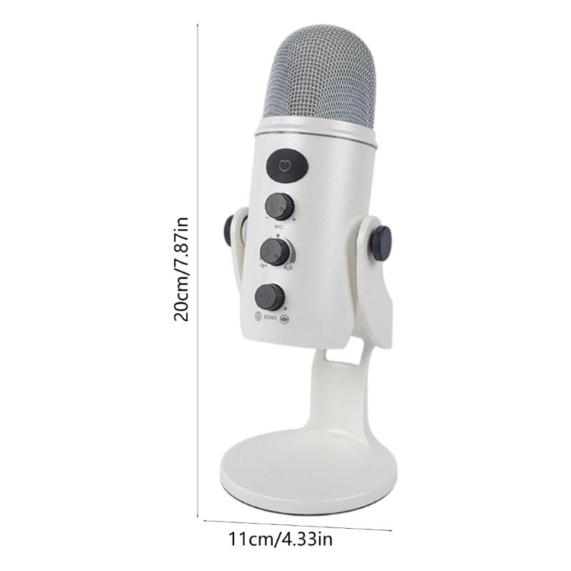Microphones Condensateur USB Professionnels avec Réduction de Bruit Avancée et Contrôle du Volume Plug and Play pour PC Mobile Gaming Streaming Podcasts