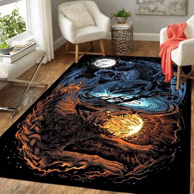 Viking Vegvisir Shield Soft Carpet, Viking Skull Area Rug, Decorative Carpet for Living Room and Bedroom  Anime Rug  Kawaii Rug