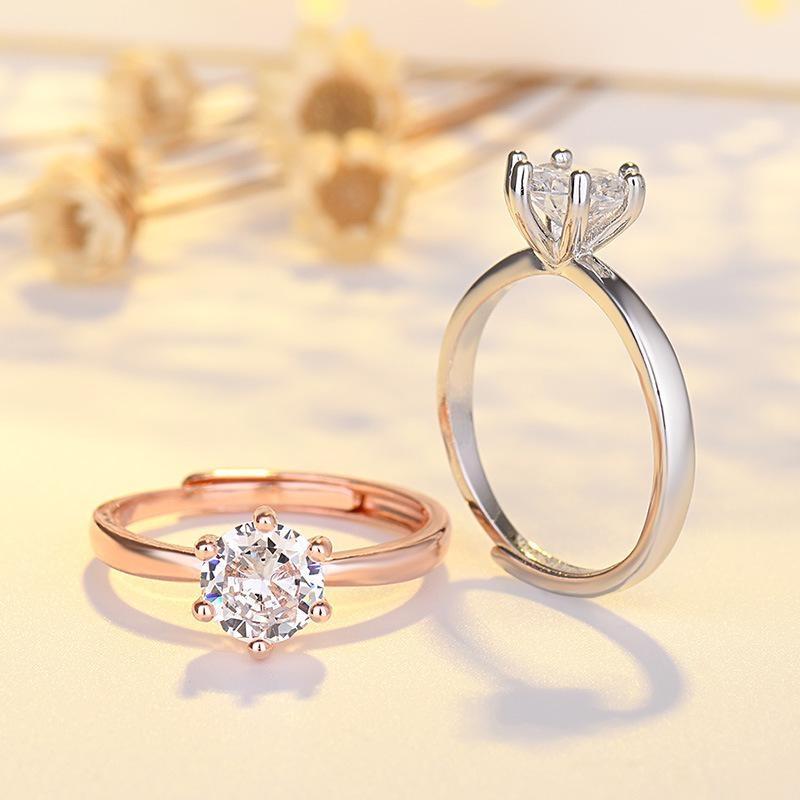 Lindon Classic Copper Alloy Zircon Ring Ladies Jewelry Wedding Promise Party Gift