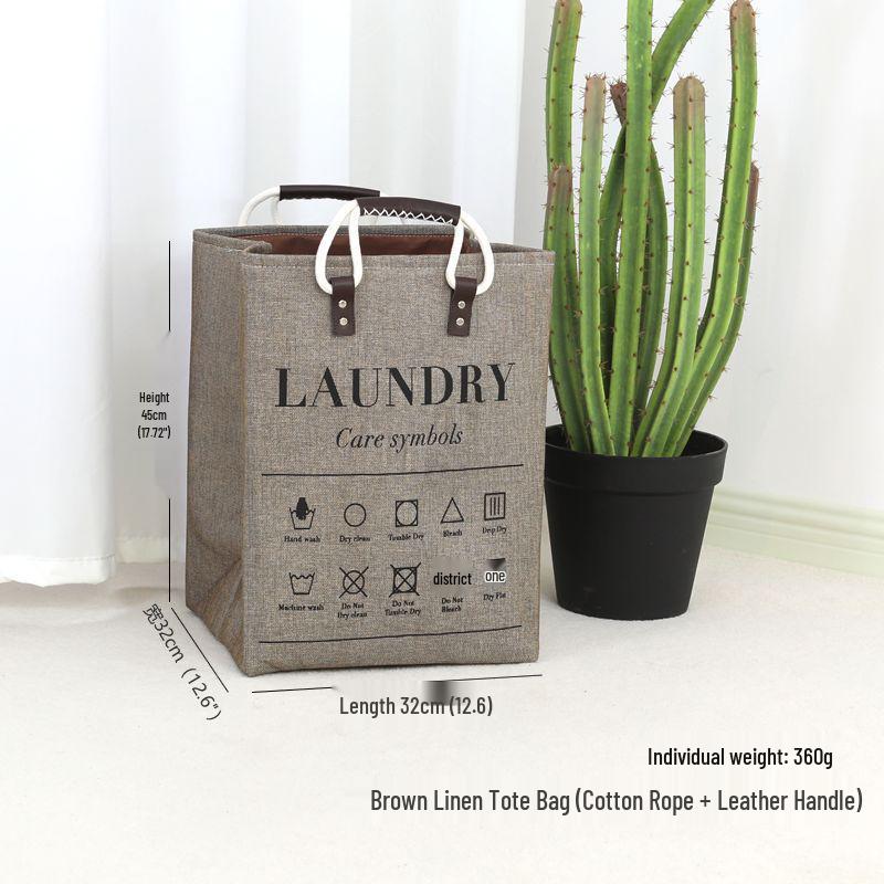 Foldable Large Capacity Cotton & Linen Laundry Basket with Thickened EVA - Ideal for Clothes, Toys, and Quilt Storage