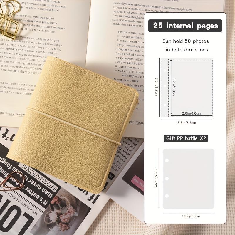 Mini Polaroid Minkštos Odos Kišeninis Albumas, 25 Lapai, 50 Puslapių, Mini Albumas Laisvais Lapais Starlet Kortelės Nuotraukai Nešiojamas Laikymo Knygelė