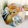Bambi Automatic Opening and Closing Cartoon Umbrella - Small Umbrella Suitable for Various Occasions, Portable 3-Fold Small Umbrella for Men