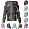 Jachetă Top Casual de Modă pentru Femei, cu Mâneci Lungi, Guler Înalt, cu Nasturi pe o Parte, Imprimeu Floral, pentru Îngrijitor