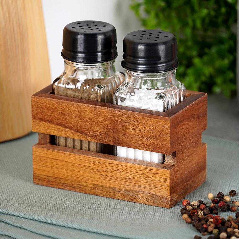 Spice Shaker Salt Pepper Shaker Set Salt Pepper Containers Stand