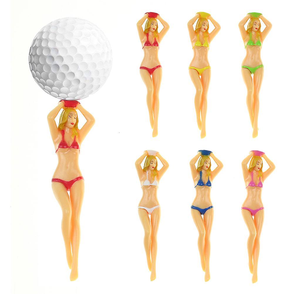 6Pcs Colored Bikini Woman Tees Novelty Tees Plastic Golf Tees for Training Accessories