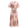 2024 Summer Women's Plus Size Printed Hem Split Dress - European & American Style