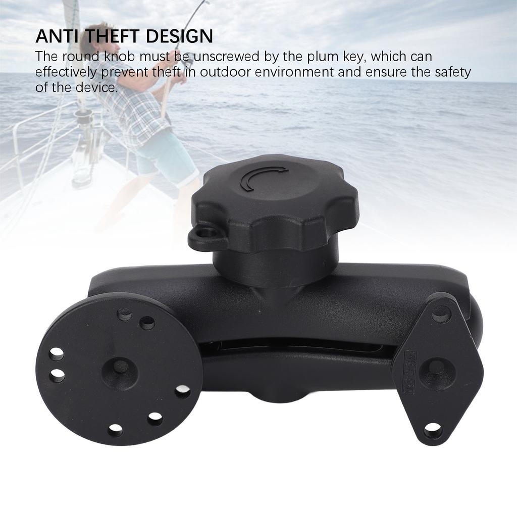 Bras Double Douille Antivol Alliage d'Aluminium avec Adaptateur Boule Taille C 1,5 pouce Double Support à Boule pour Téléphone Tablette Sondeur Camion