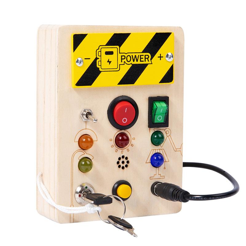 Children'S Educational Early Education Toys Wooden Switch Socket Led Light Traffic Light Kindergarten Busy Board