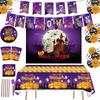 Theme Cute Halloween Party Supplies Tableware Set Plates Cups Tablecloth Napkins