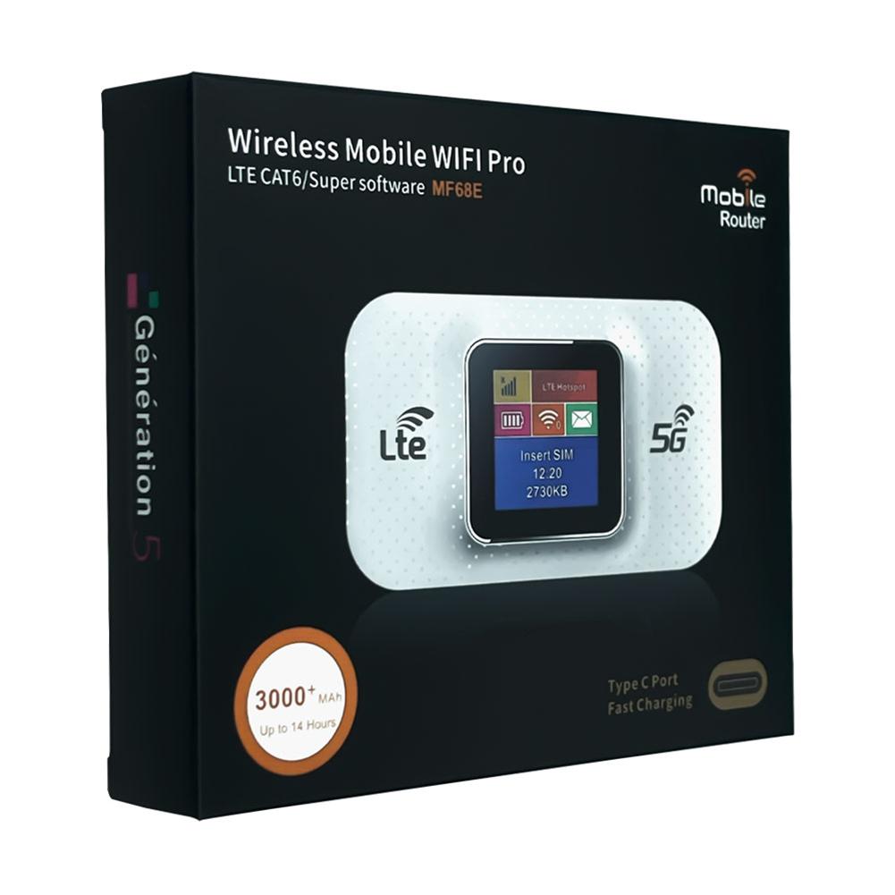 4G LTE Wireless WiFi Router 150Mbps Hotspot with SIM Card Slot (White LCD)