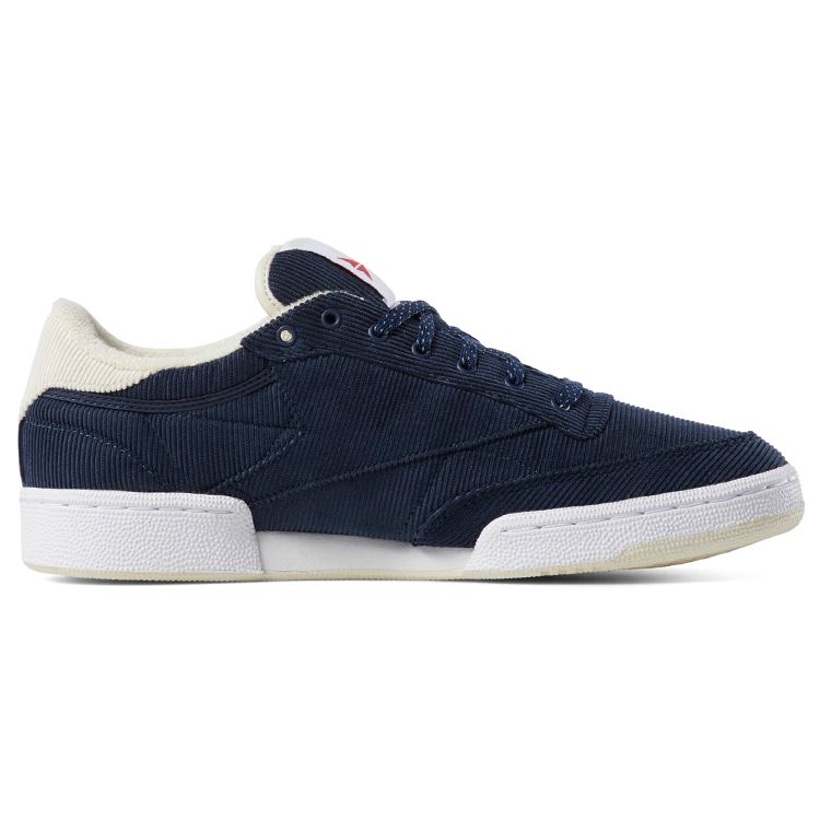 Reebok Club C 85 Corduroy Retro Low-Top Casual Sneakers Unisex Sneakers Midnight-Blue DV7235