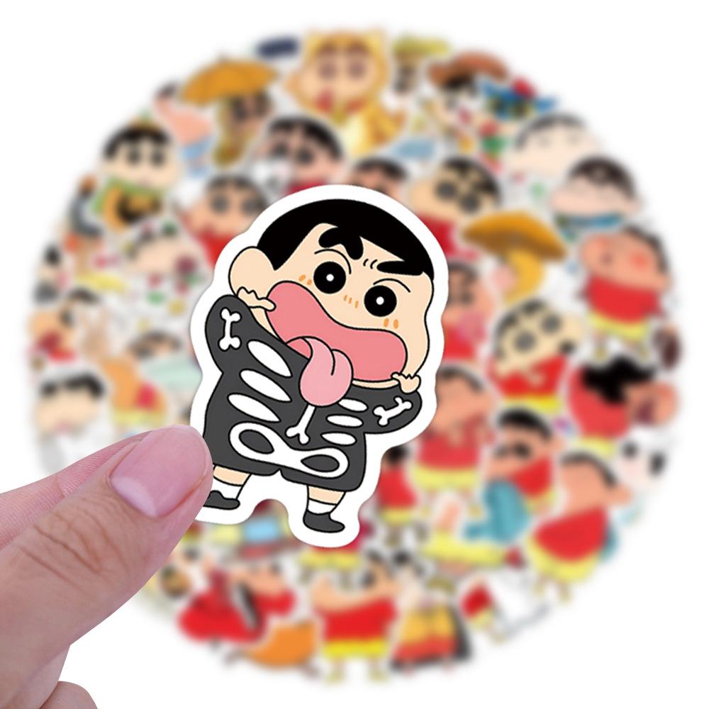63 Kreslených Graffiti Nálepiek Shin-chan na Kufríky, Fľaše na Vodu a Kolobežky