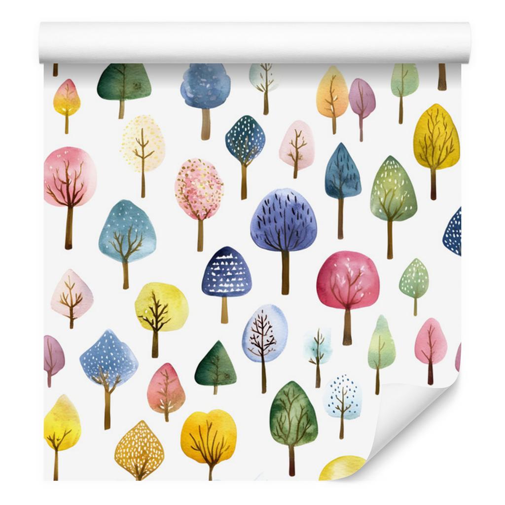 Flowers and Leaves Wallpaper White, Cream and Blue for Living Room and Bedroom 50x1000