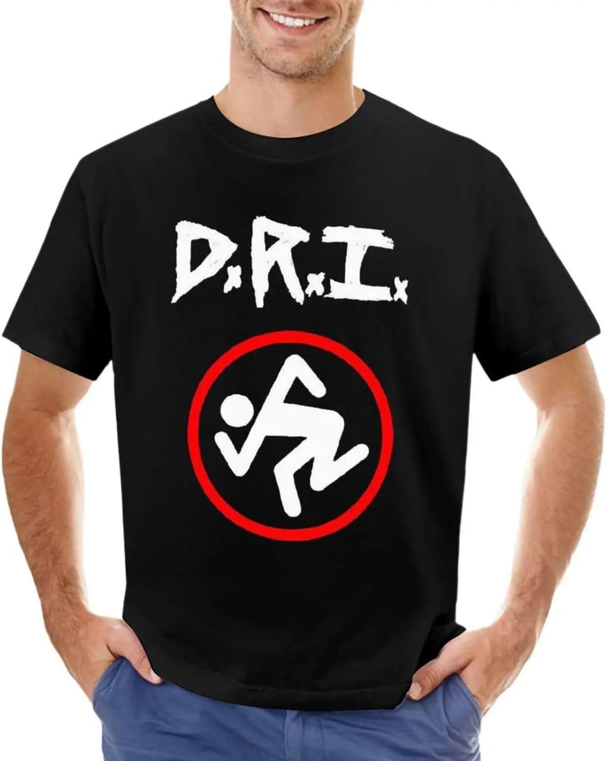 D R I Band T Shirt Aesthetic Clothing Tops Men t Shirt XS чёрный