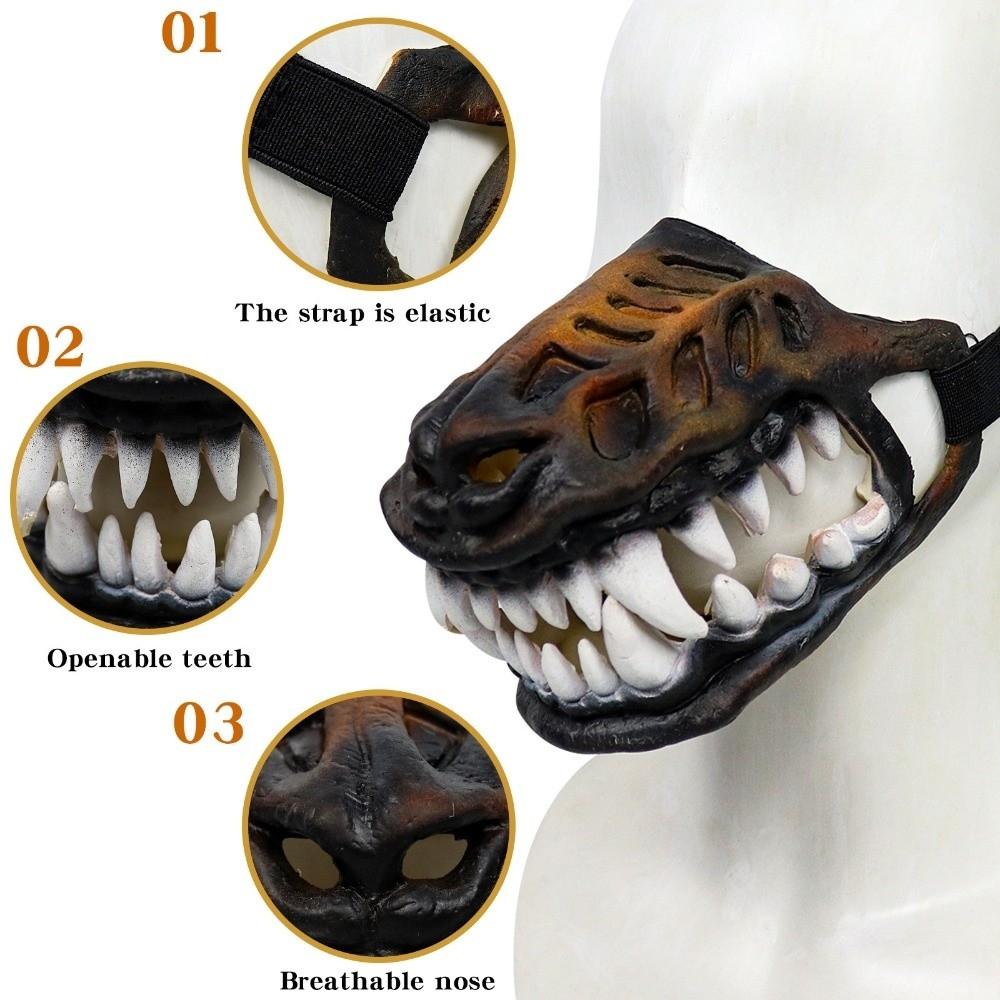 Bewegliche Zähne Halloween Hundemaulmaske Verstellbare Riemen Haustier Gruselige Requisite Maulkorb Rollenspiel