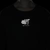 Nike Glückskatzen-Muster bedrucktes Rundhals Langarm T-Shirt Damen Tops Schwarz DJ7942-010