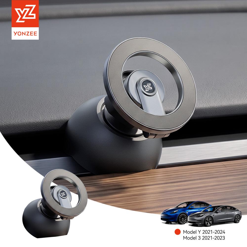 YZ for Tesla Car Phone Holder Model 3 Y 2021-2024 Silicone Magnetic Foldable Mount Air Vent Stand for All iphone Car Accessories