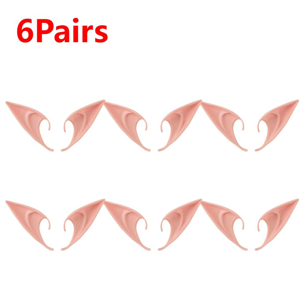 1-10 Pairs Halloween Elf Ears Decoration Angel Elf Ears Masquerade Party Costumes Christmas Party Supplies Photo Props Kids Gift