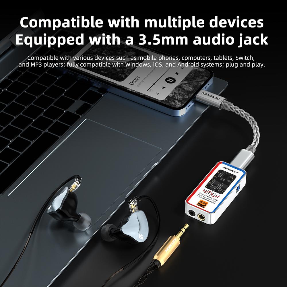 KEYSION In Ear HiFi Headphones 1DD+1 Knowles BA Hybrid Drive IEM Wired Earphones With Detachable 0.78mm 2pin 3.5mm OFC Sliver-Plated Cable