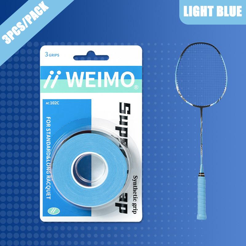 3 Pcs/Pack Badminton Hand Rubber Wrap Around Handle With Anti-Slip Sweatband Grip Handle Leather Badminton Hand Rubber