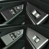 3pcs Carbon Fiber Car Inner Door Window Lift Button Frame Cover For BMW 6 E63