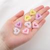 Transparent Multi Color Heart Shape Beads Bracelet Spacer Acrylic Hollow Love Charms Necklace Bracelet DIY Jewelry Accessories
