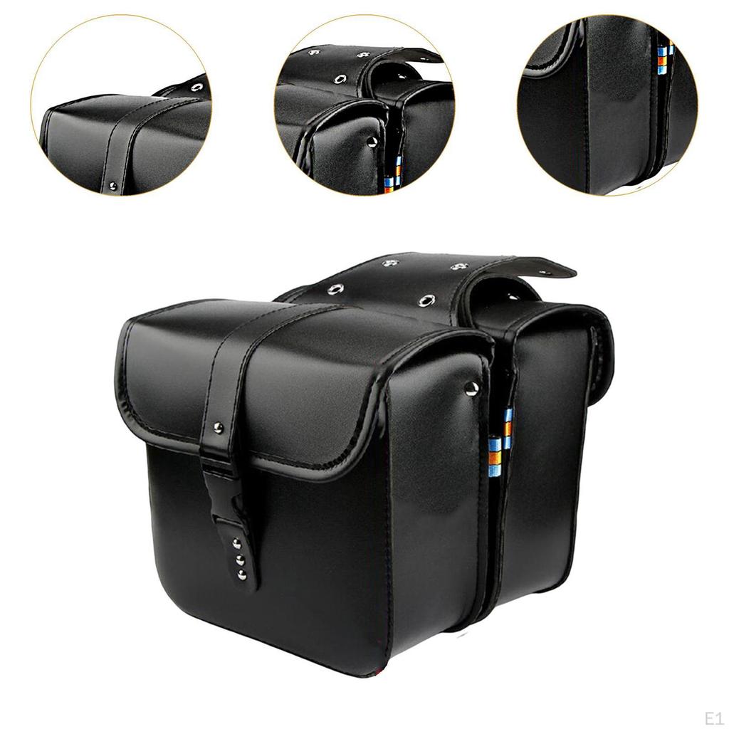 2 Pieces Motorcycles Saddlebags Motorbike Luggage Bag Portable Firm Attachment Tool Pouch for