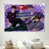 1pc Theme Tapestry Horizontal Wall Hanging Ornament for Bedroom Dorm Living Room Fan Collection Gift