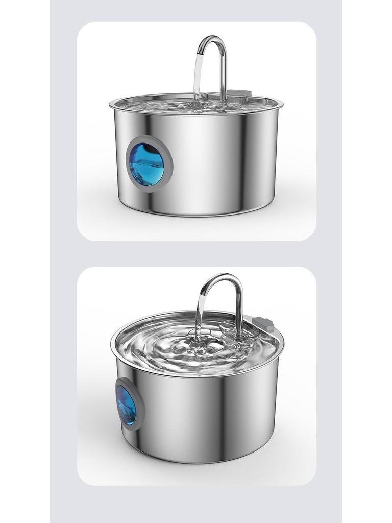 Stainless Steel Smart Pet Water Fountain with Automatic Circulation, 3.2L Large Capacity Cat Water Dispenser