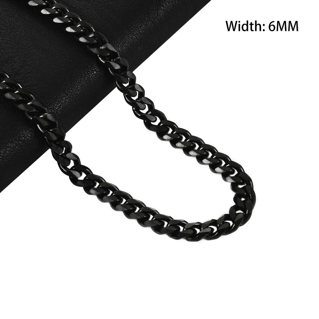 3.5/5/6/7/8mm Punk Stainless Steel Neck Chain Cuban Necklaces for Men Women Black Plated Link Metal Accessories Jewelry