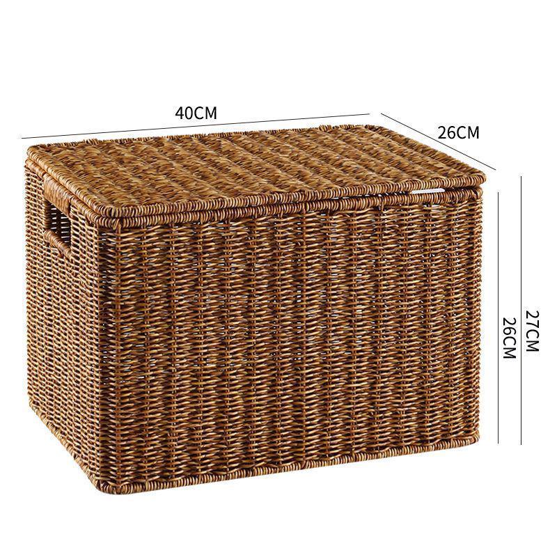 Extra großer Aufbewahrungskorb aus geflochtenem Rattanimitat mit Deckel für Kleidung