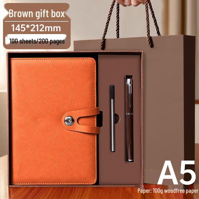 A5 Custom Logo Engraved Thickened Business Office Notebook