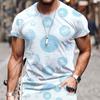 Summer Fashion Men's Abstract Art Graffiti 3D Printed T-shirt Comfortable Soft Breathable Loose Large Casual Sports Versatile Short Sleeve T-shirt