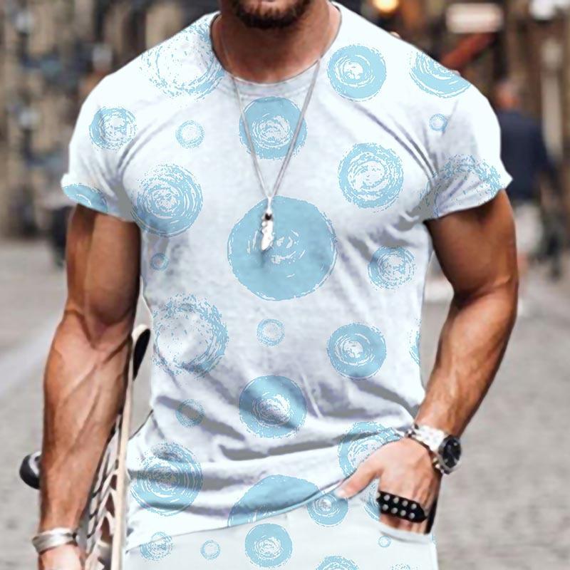 Summer Fashion Men's Abstract Art Graffiti 3D Printed T-shirt Comfortable Soft Breathable Loose Large Casual Sports Versatile Short Sleeve T-shirt
